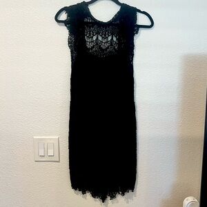Free people black lace mini dress